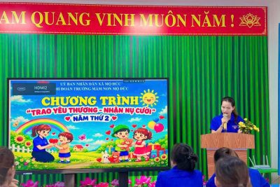 🌸 CHƯƠNG TRÌNH “TRAO YÊU THƯƠNG – NHẬN NỤ CƯỜI” 🌸 của Chi đoàn Trường Mầm non Mộ Đức